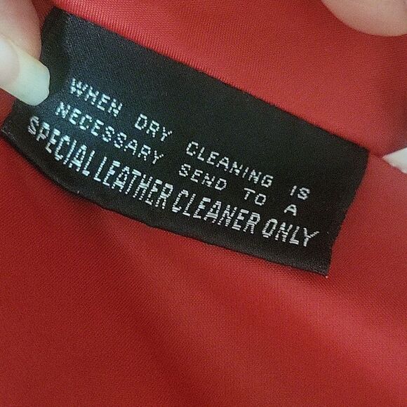 NWT Vintage XS Womens 80s Red Leather Peplum CHIA Fitted Sexy Cinch Jacket Coat - Picture 14 of 16